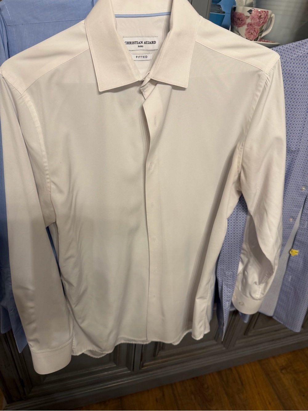 Fitted Men's White Dress Shirt